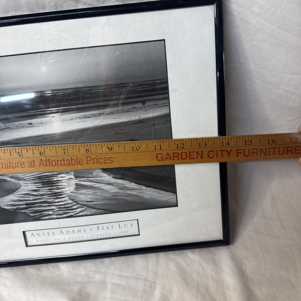Ansel Adams Birds on a Beach Evening Framed Framed 1966 Photo 12x14 Wall Art VTG - Picture 9 of 15